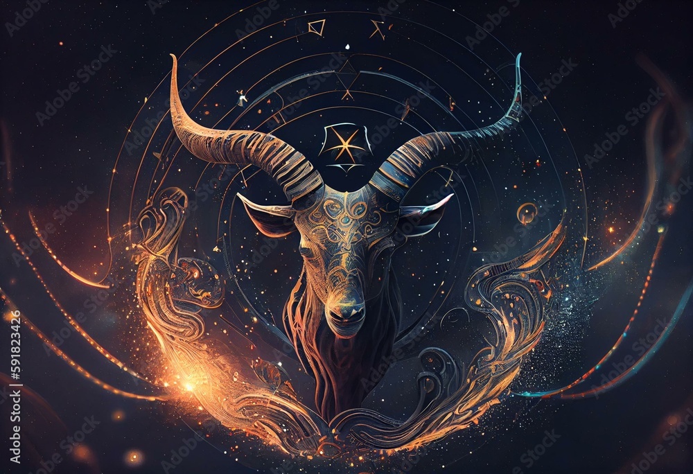Generative AI illustration surreal astrology concept. zodiac signs