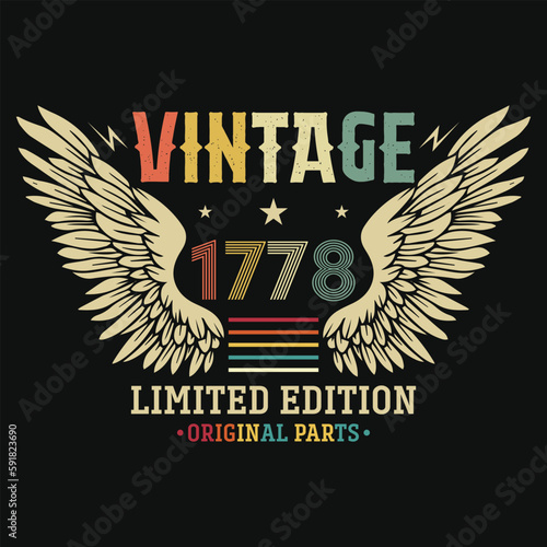 Vintage birthdays retro graphics tshirt design 
