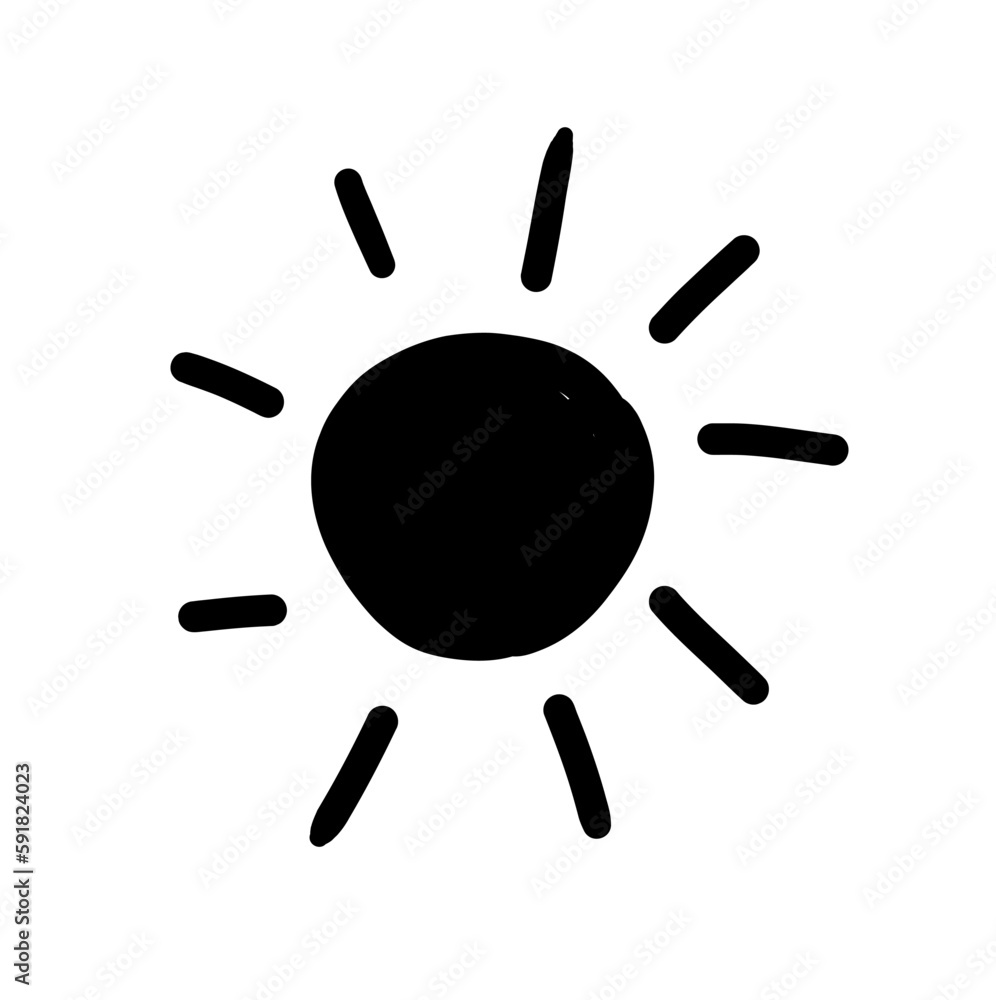 Scribble doodle sun hand drawn simple drawing vector icon weather climate positive emotion set Scribble doodle sun hand drawn simple drawing vector icon weather climate positive emotion set