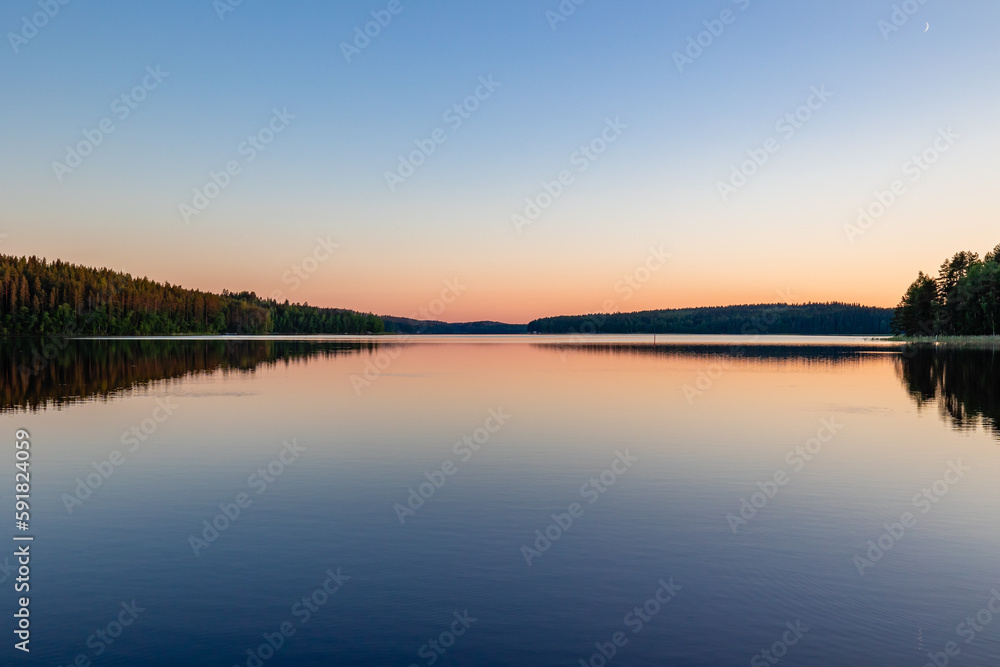 sunrise over the lake