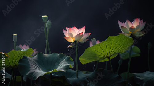  Lotus Flower  Generative AI  Illustration