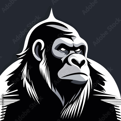 gorilla head vector