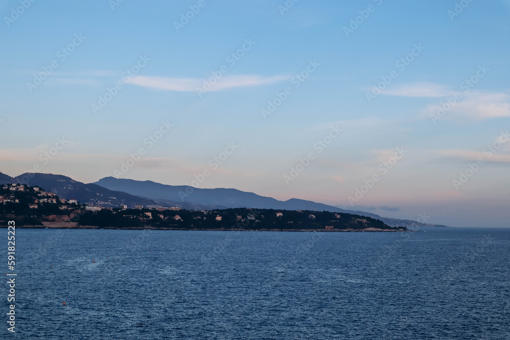 View from Monaco to Roquebrune Cap Martin