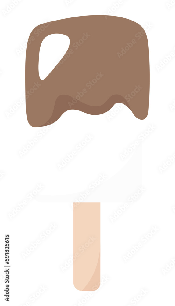Śmietankowe lody na patyku z czekoladową polewą ilustracja - obrazy, fototapety, plakaty 