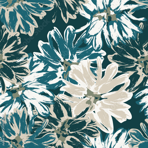 Green Abstract Floral Seamless Pattern Design