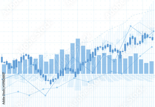 Business candle stick graph chart of stock market investment trading on white background design. Bullish point, Trend of graph. Vector illustration