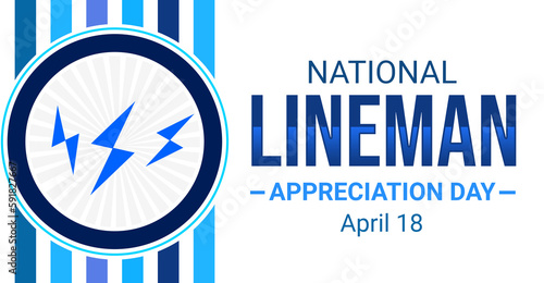 Canvas Print National Day of lineman appreciation background with colorful design style along