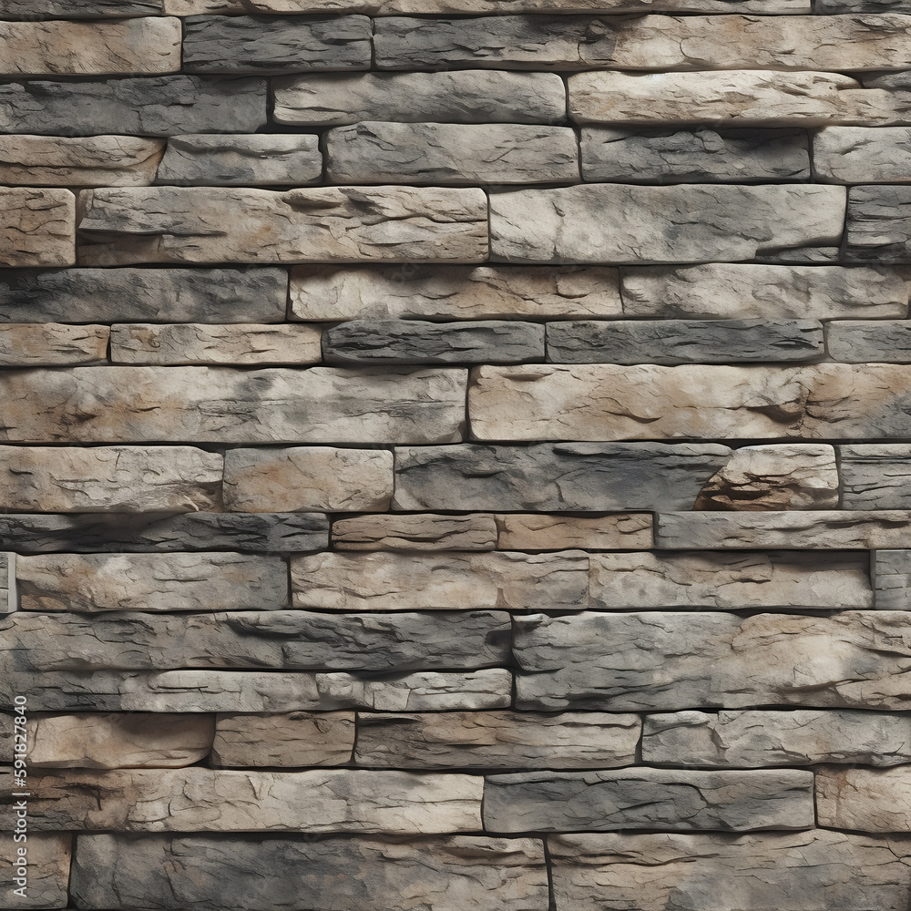 Texture of a stone laying from the gray stone put in any order, brick stone background, generative ai