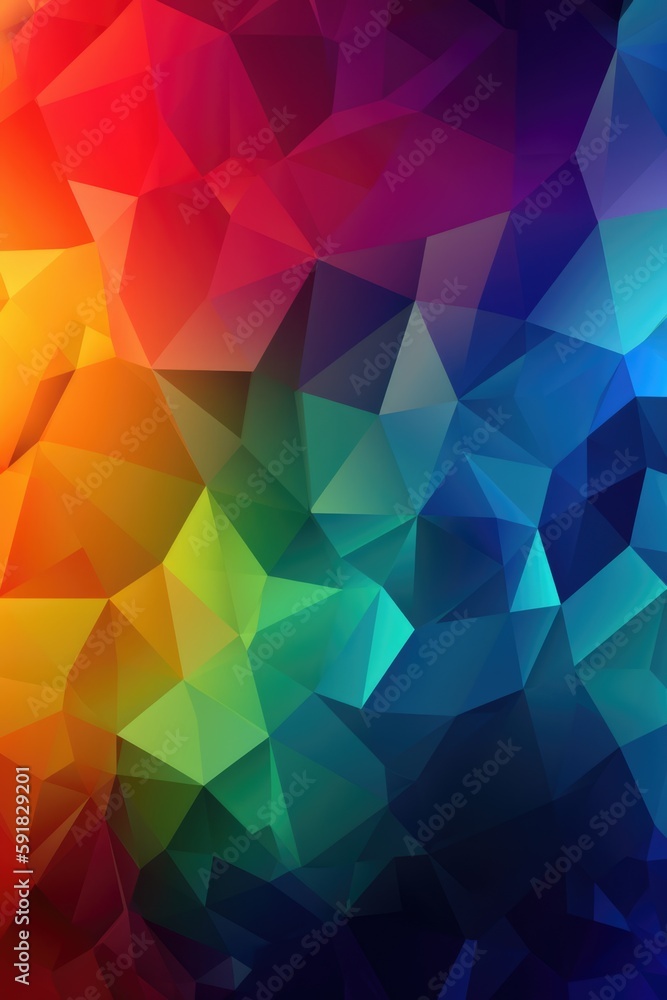 Fototapeta premium Colourful polygon background, created using generative ai technology