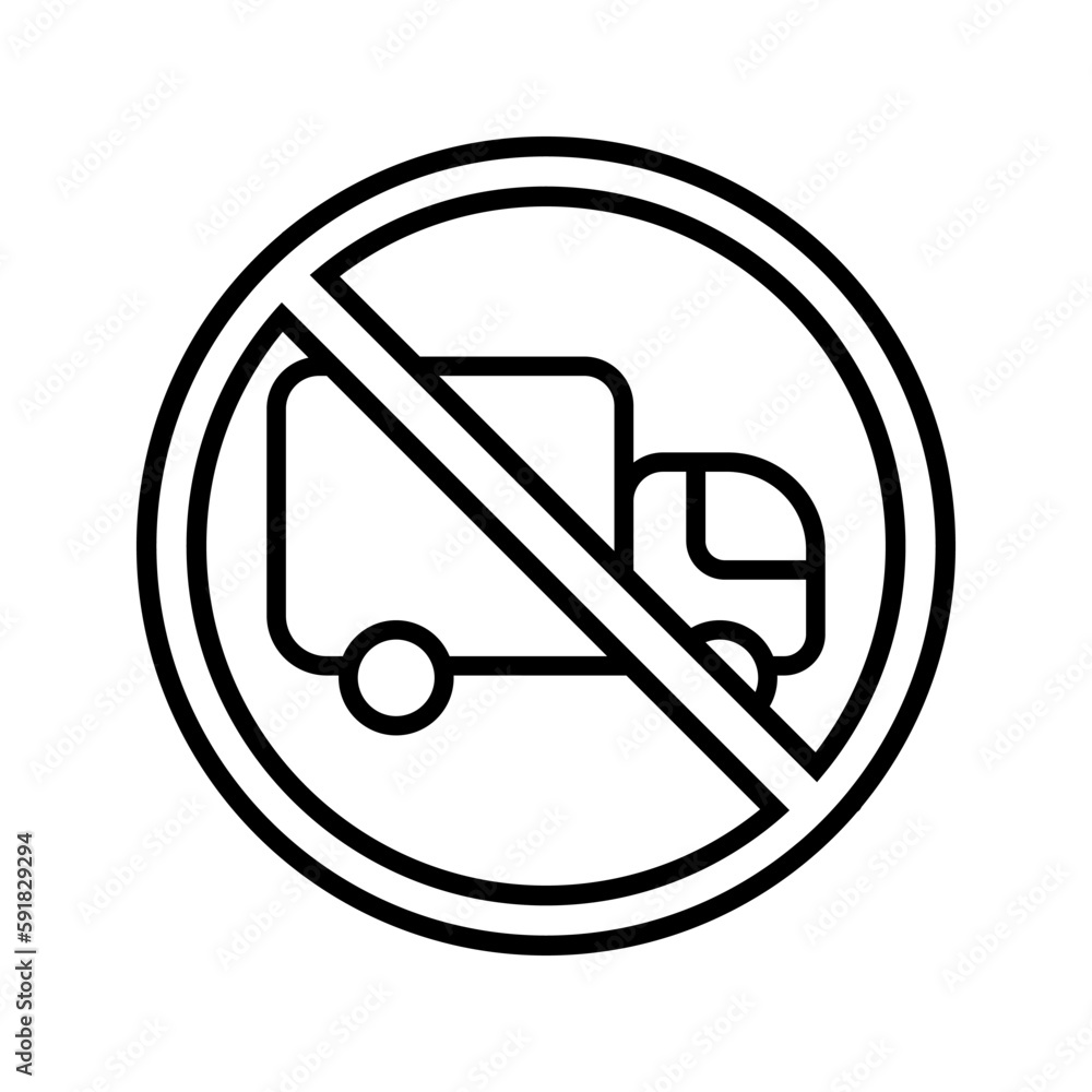 No truck-allowed sign icon vector No truck-allowed sign icon vector