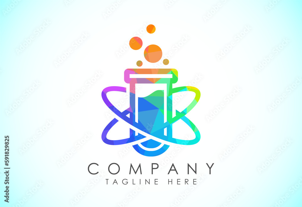 Polygonal lab logo design vector template, Low poly lab logo science vector illustration Polygonal lab logo design vector template, Low poly lab logo science vector illustration