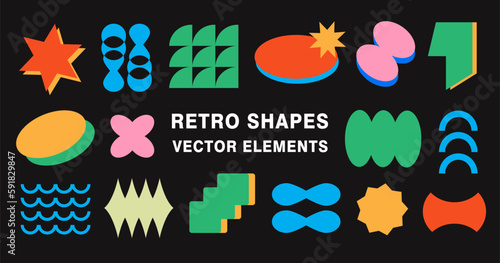 Retro abstract geometric shapes collection Set