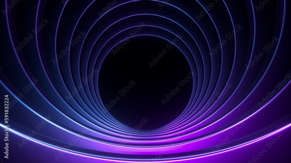 3d render, abstract simple geometric background with black hole in the round tunnel 3d render, abstract simple geometric background with black hole in the round tunnel