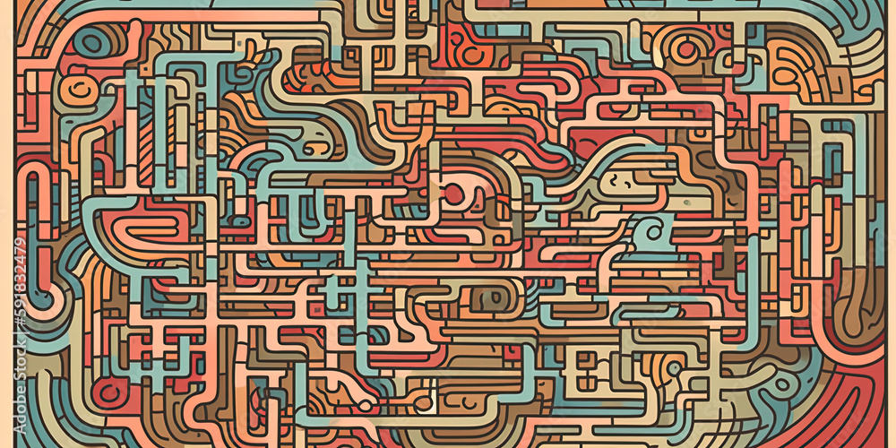 Obraz premium Maze art painting. Ai generated.
