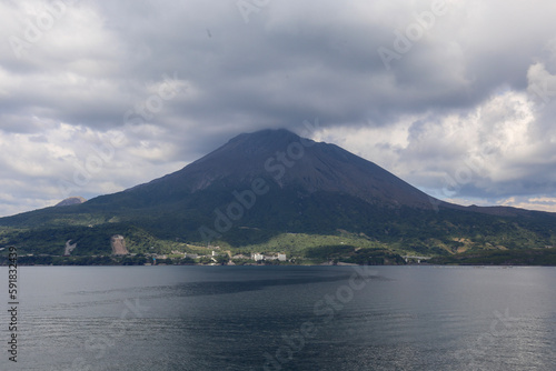 volcano with clouds Kagoshima
