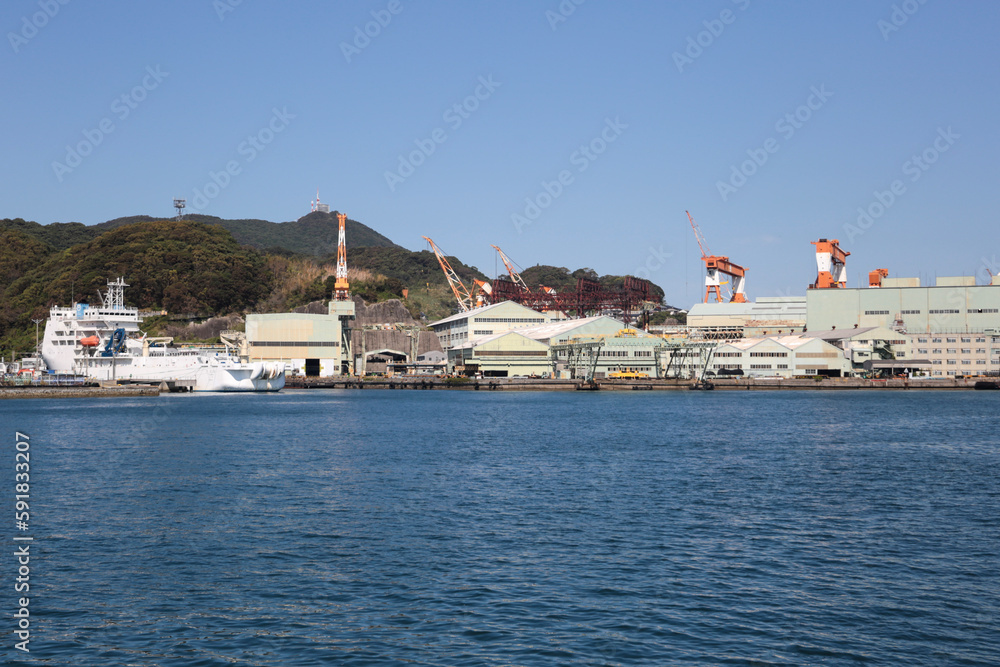 view of the port of Nagasaki view of the port of Nagasaki