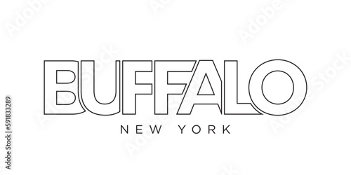 Buffalo, New York, USA typography slogan design. America logo with graphic city lettering for print and web.