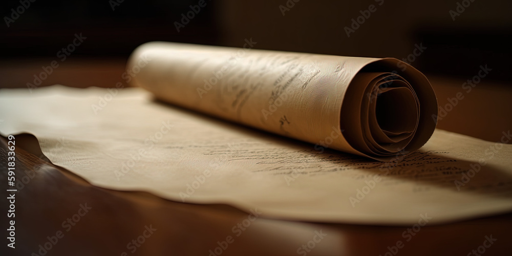 Ancient Scrolls. Old manuscripts. Ai generated. Ancient Scrolls. Old manuscripts. Ai generated.