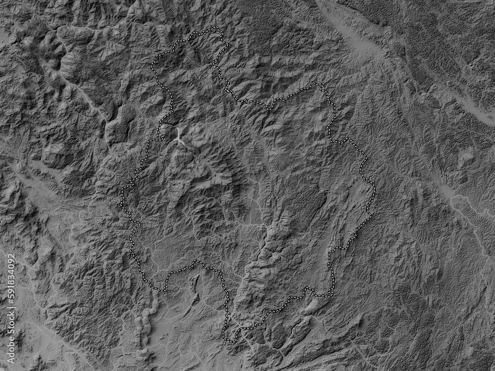 Fototapeta premium Bac Kan, Vietnam. Grayscale. No legend