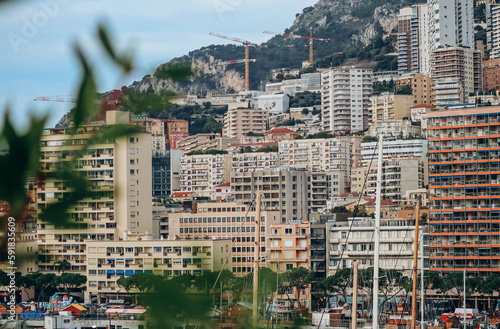 Monaco, Monaco - 28.12.2021 : Beautiful facades of the Principality of Monaco