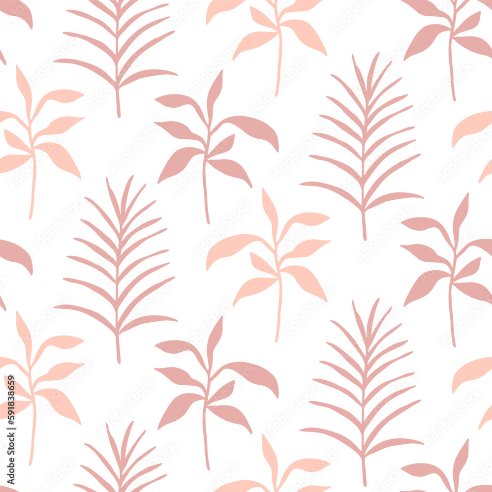 Retro Minimal Foliage Seamless Pattern Botanical Retro Minimal Foliage Seamless Pattern Botanical
