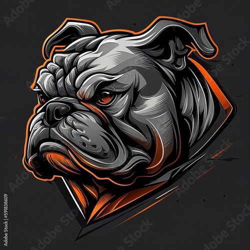 logo design and symbols of bulldog  bulldog head  guard pet. AI generative