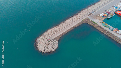 Yavuz Sultan Selim Bridge and Poyrazk  y Harbor  aerial view