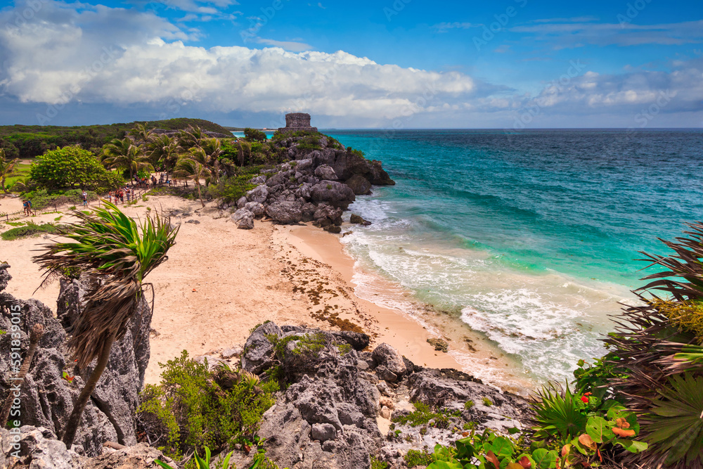 Caribbean Sea beach in Tulum, Mexico