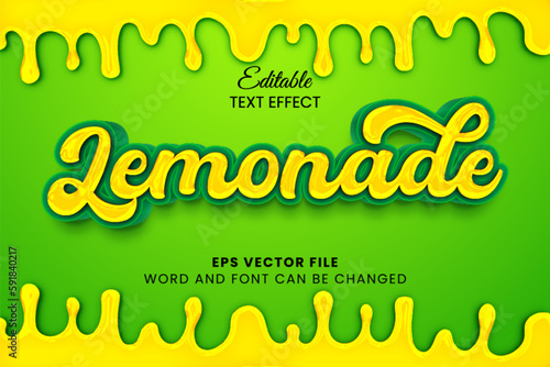 silky lemonade 3d vector text effect