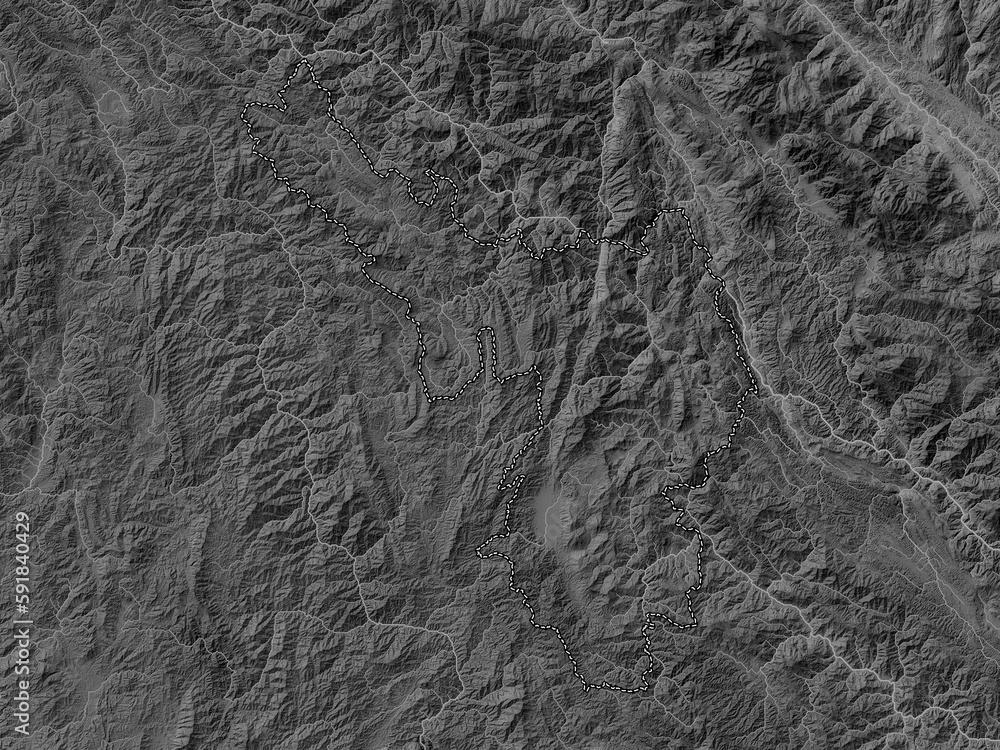 Fototapeta premium ien Bien, Vietnam. Grayscale. No legend