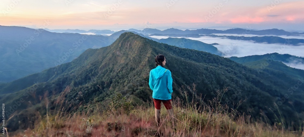 Fototapeta premium trekking routes in thailand , mountains in thailand , camping sites
