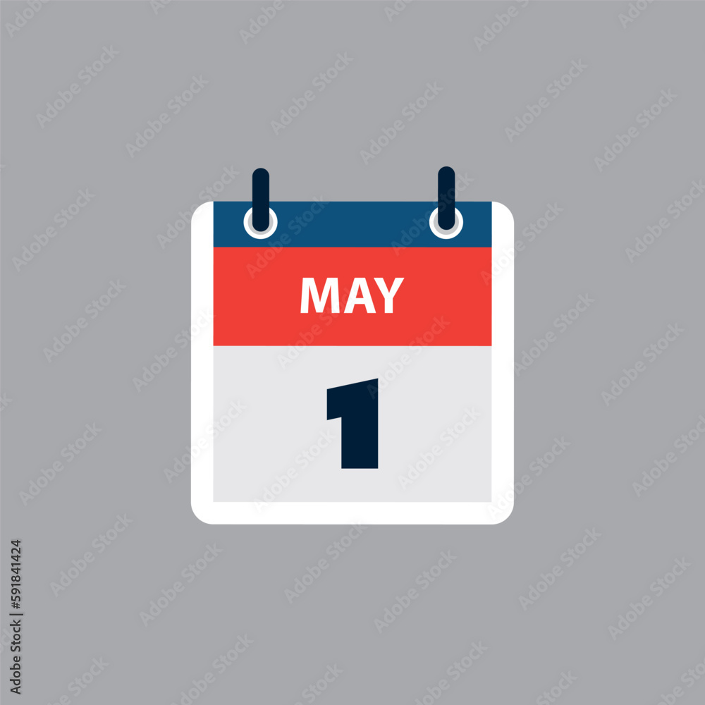 Simple Calendar Page for Day of 1st May - Banner, Graphic Design Isolated on Grey Background - Design Element for Web, Flyers, Posters, Useful for Designs Made for Any Scheduled Events, Meetings Simple Calendar Page for Day of 1st May - Banner, Graphic Design Isolated on Grey Background - Design Element for Web, Flyers, Posters, Useful for Designs Made for Any Scheduled Events, Meetings