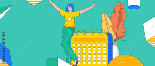 Sign in people flat vector concept operation hand drawn illustration
