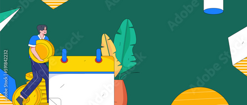 Sign in people flat vector concept operation hand drawn illustration
