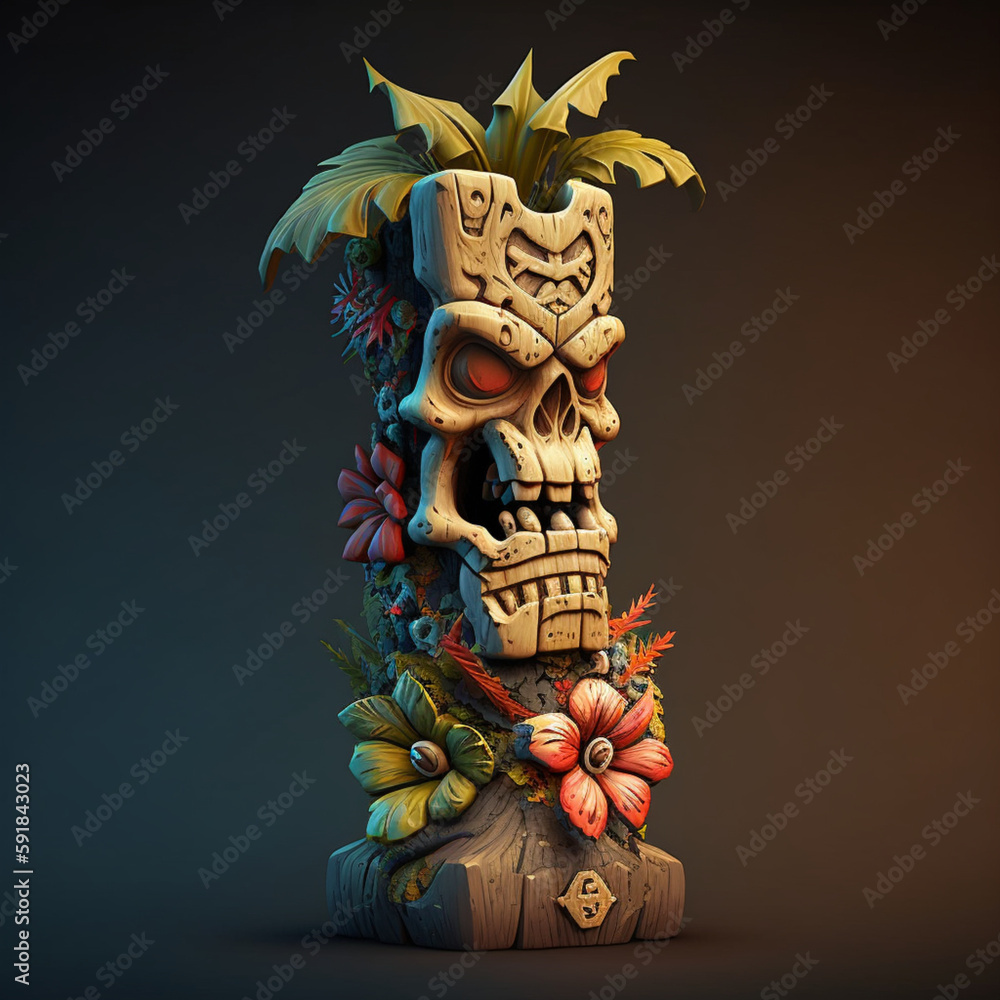 Fototapeta premium Aloha statue. Generative AI.