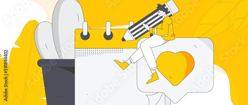 Sign in people flat vector concept operation hand drawn illustration
