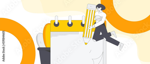 Sign in people flat vector concept operation hand drawn illustration
