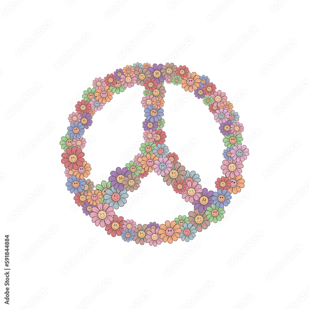 peace symbol made of colorful beads peace symbol made of colorful beads