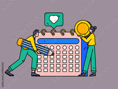 Sign in people flat vector concept operation hand drawn illustration
