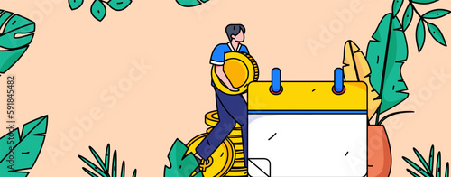 Sign in people flat vector concept operation hand drawn illustration
