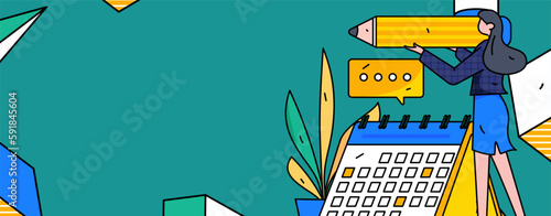 Sign in people flat vector concept operation hand drawn illustration
