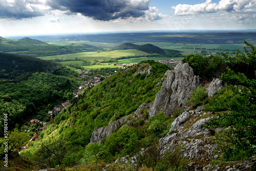 Scenic view of a green covered hills