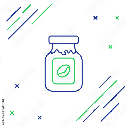 Line Coffee jar bottle icon isolated on white background. Colorful outline concept. Vector
