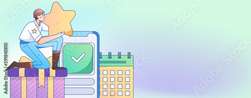 Sign in people flat vector concept operation hand drawn illustration
