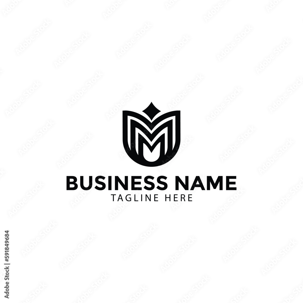 Letter M monogram logo design template, initial letter M logo vector ...