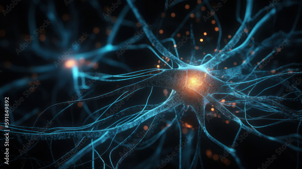 neurons in brain. neural networks concept. generative ai neurons in brain. neural networks concept. generative ai