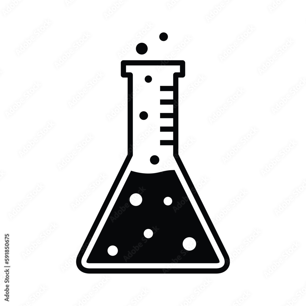 Science laboratory glassware vector icon Science laboratory glassware vector icon