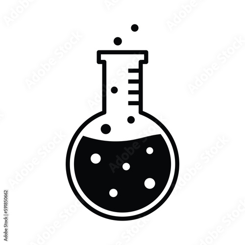 Science laboratory glassware vector icon