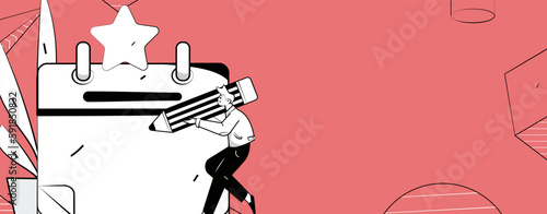 Sign in people flat vector concept operation hand drawn illustration
