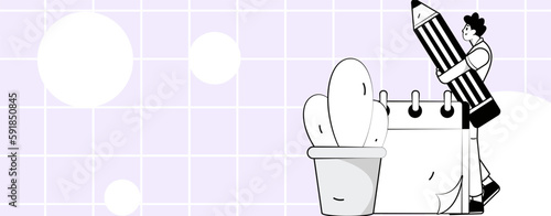 Sign in people flat vector concept operation hand drawn illustration
